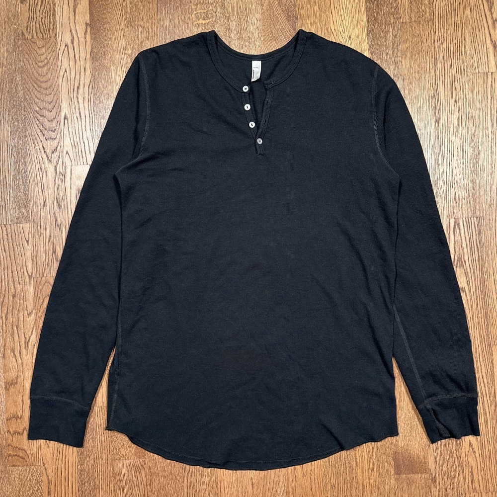 American Apparel Dexter Morgan Kill Henley Waffle Thermal L/S T Shirt Mens XL